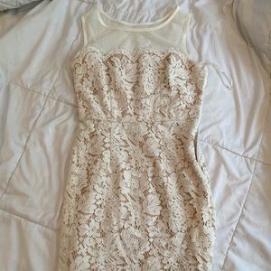 White/Nude Lulu’s Homecoming/Graduation Dress
